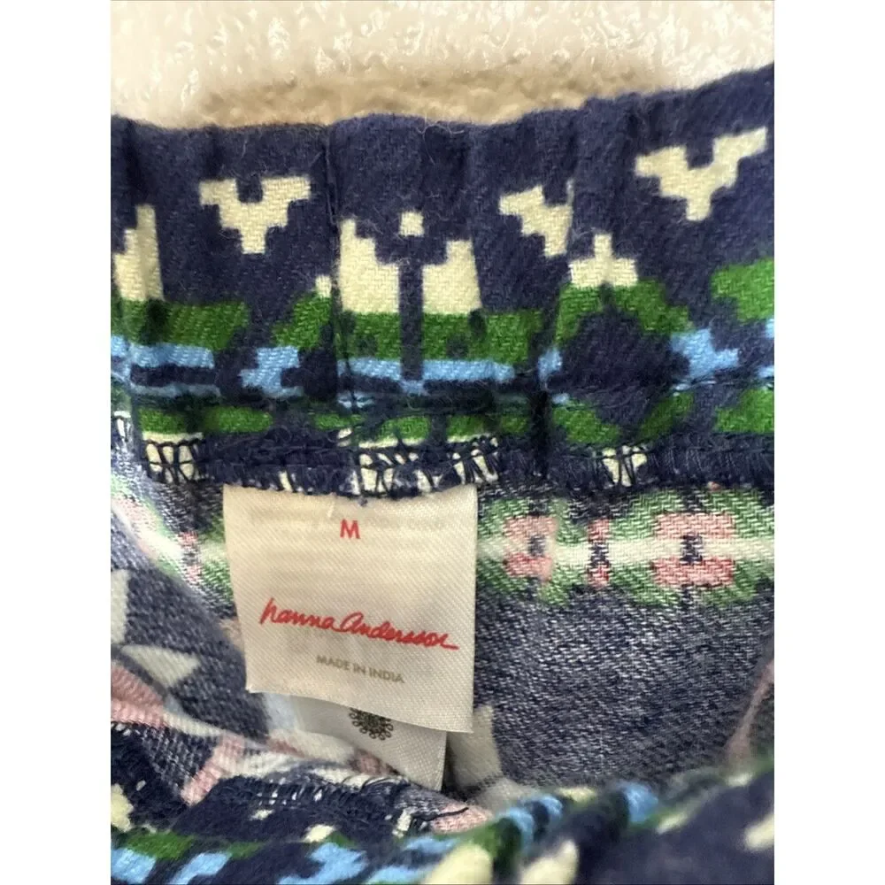 Hanna Andersson Gnome Flannel Pajama Pants Womens Size M Holiday PJ